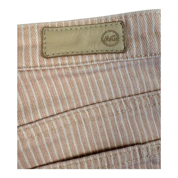 AG Adriano Goldschmied The Jodi Crop High Rise Slim Flare Jeans 27R Tan Striped - Picture 11 of 11